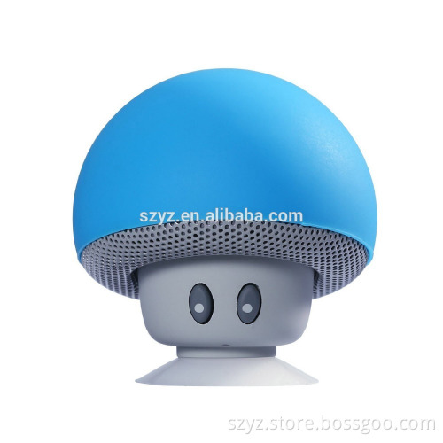 New Arrival Promotional Gift Bluetooth Wireless Mini Speaker Mushroom Silicon Suction Music Player